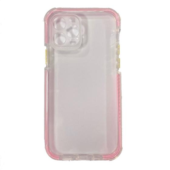 Imagem de Capa de Telefone Transparente Reforçada com Borda Rosa - TPU