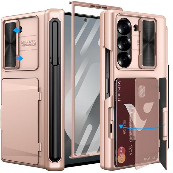 Imagem de Capa de telefone Vihibii para Samsung Galaxy Z Fold 6 com suporte para caneta S