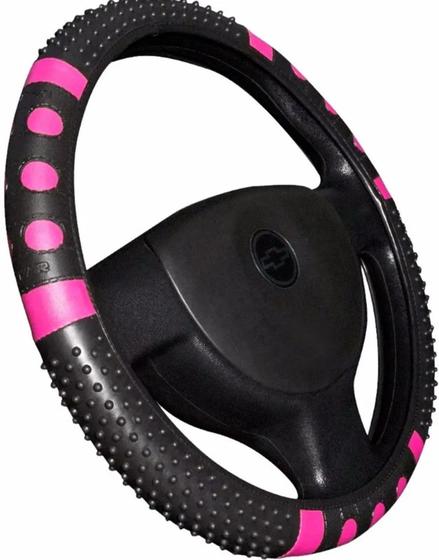 Imagem de capa de volante de carro cor rosa massageador para fiesta 2015