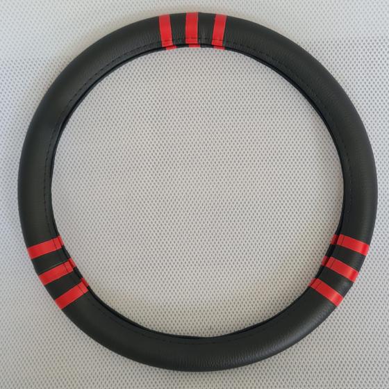 Imagem de Capa de volante universal preto rosa vermelho prata Novat