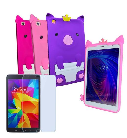 Capa emborrachada infantil + Película p/ Proteção Tablet PTB8RRG, PTB8RSG Menor preço em Capa emborrachada infantil + Película p/ Proteção Tablet PTB8RRG, PTB8RSG