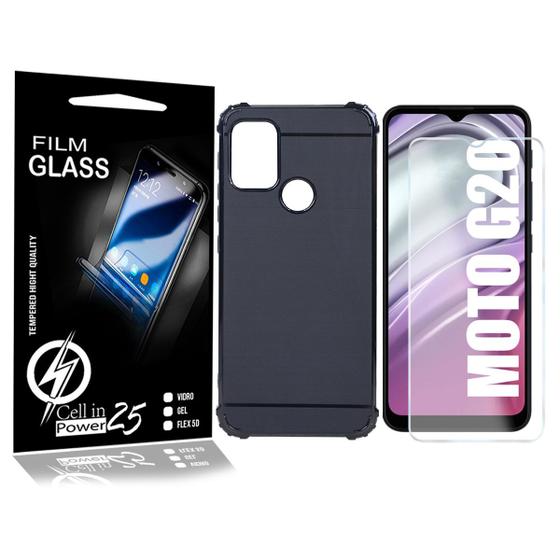 Imagem de Capa Emborrachada Moto G20 6.5 XT2128-1 + Película De Vidro - Cell In Power25
