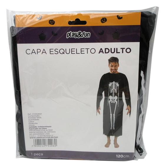 Imagem de Capa Esqueleto Adulto Halloween Play&Fun