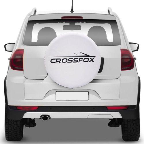 Imagem de Capa Estepe Crossfox Branca Aro 13 A 16 Com Cabo De Aço E Cadeado