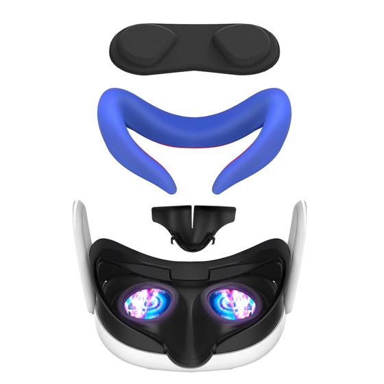 Imagem de Capa facial de máscara de silicone VR e capa de lente para Meta Quest 3