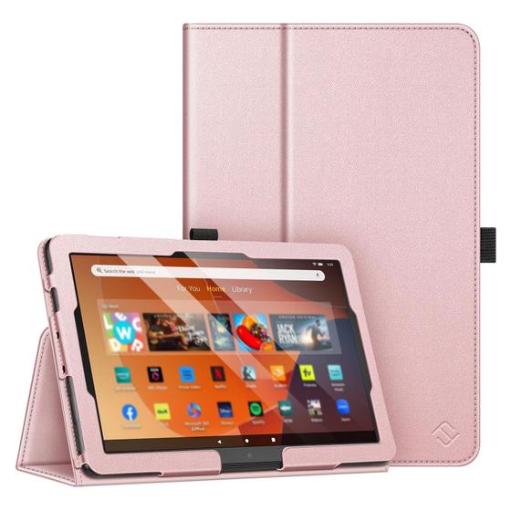 Imagem de Capa Fintie Folio para Tablet Amazon Fire HD 10 e HD 10 Plus (11ª Geração, 2021) - Função Hibernar/Despertar Automático - Ouro Rosa