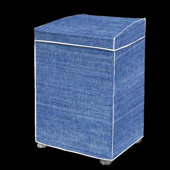 Imagem de Capa Flanelada para Máquina de Lavar em Denim Proteção Elegante para Eletrodomésticos