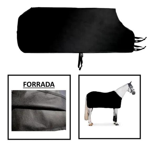 Imagem de Capa Forrada Para Cobrir Cavalo Frio inverno impermeável com travas