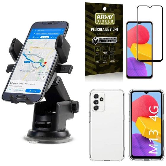 Imagem de Capa Galaxy M13 + Suporte Veicular Autom + Película Vidro 3D