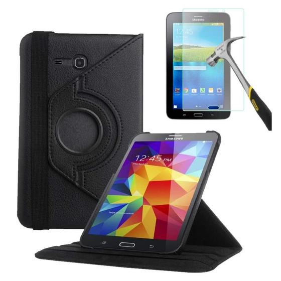 Imagem de Capa Giratória Inclinável Para Tablet Samsung Galaxy Tab3 7.0" SM-T110 / T111 / T113 / T116 + Película de Vidro