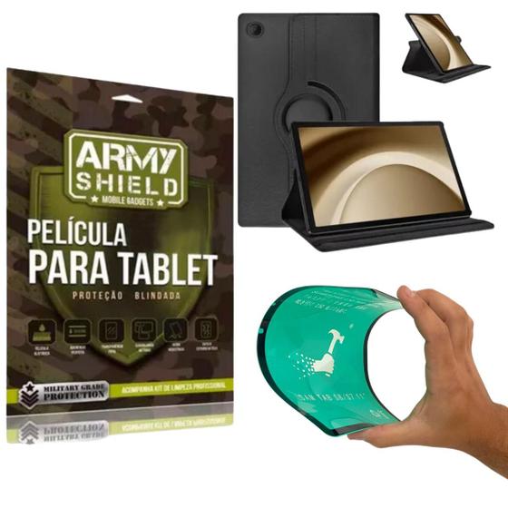 Imagem de Capa Giratória P/ Galaxy Tab A9 8.7 + Pelicula 9D Armyshield