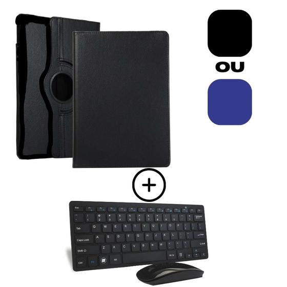 Imagem de Capa Giratória Para Ipad 1/2/3 7.9 e 8 polegadas + Teclado Bluetooth + Mouse Bluetooth