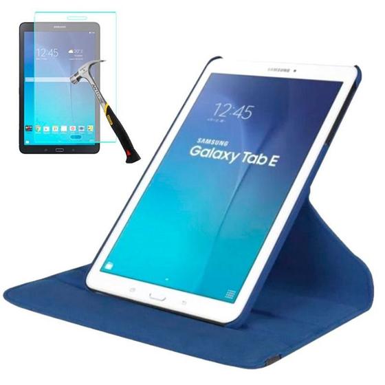 Imagem de Capa Giratória Para Tablet Samsung Galaxy Tab E 9.6" SM-T560 / T561 / P560 / P561 + Película de Vidro