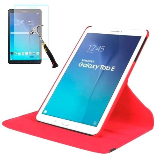 Imagem de Capa Giratória Para Tablet Samsung Galaxy Tab E 9.6" SM-T560 / T561 / P560 / P561 + Película de Vidro