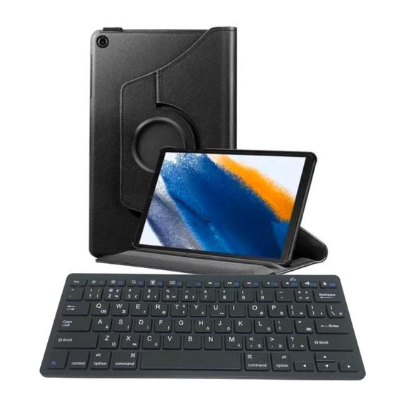Imagem de Capa giratória + Teclado Bluetooth compacto p/ Samsung Tablet A8 X200 X205 tab A8
