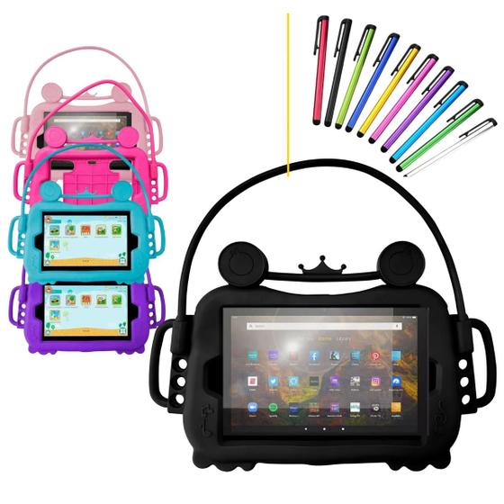 Imagem de Capa Infantil com Alça Carro/Viagem e Caneta Touch compatível com Amazon Fire Hd8 2022