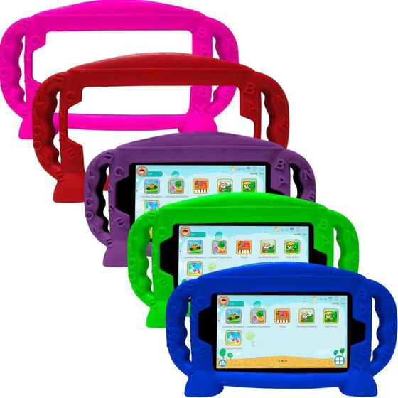 Imagem de Capa Infantil de Silicone Com Alça Compatível Com O Tablet Twist Tab T770 Multilaser 7 Polegadas