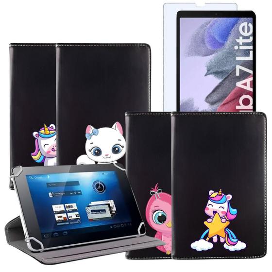 Imagem de Capa Infantil Unicórnio Giratória para Tablet A7 lite T220 + Película
