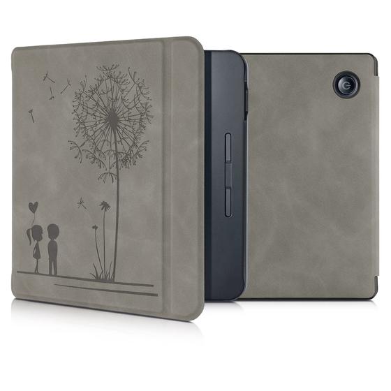 Imagem de Capa kwmobile Dandelion Love Grey para eReader Kobo Libra H2O