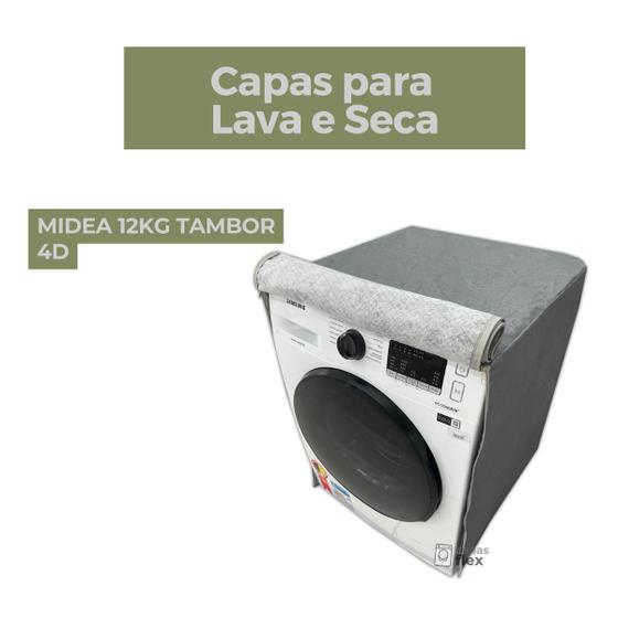 Imagem de Capa lava e seca midea 12kg tambor 4d impermeável flex