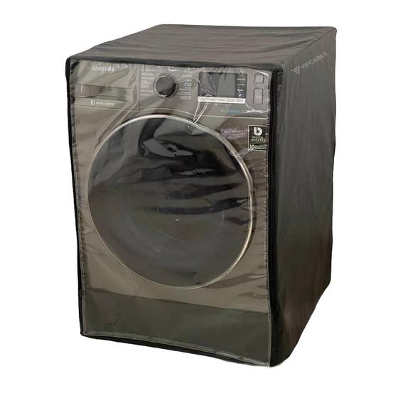 Capa Lava E Seca Samsung 11kg Abertura Ziper C/ Transparente Preta Menor preço em Capa Lava E Seca Samsung 11kg Abertura Ziper C/ Transparente Preta