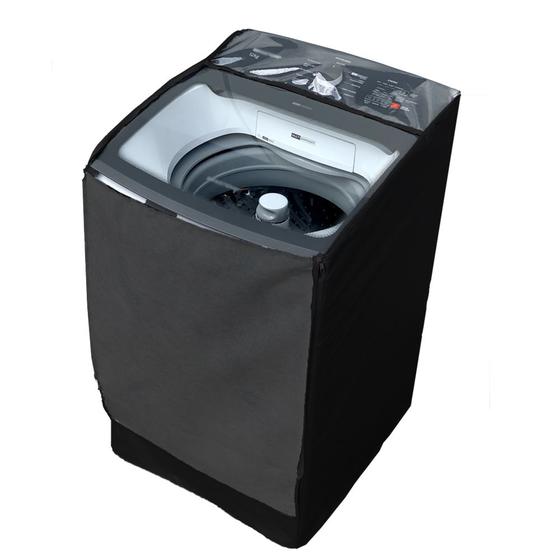 Capa Lavadora Brastemp 16kg BWK BWD Zíper Transparente Preta Menor preço em Capa Lavadora Brastemp 16kg BWK BWD Zíper Transparente Preta