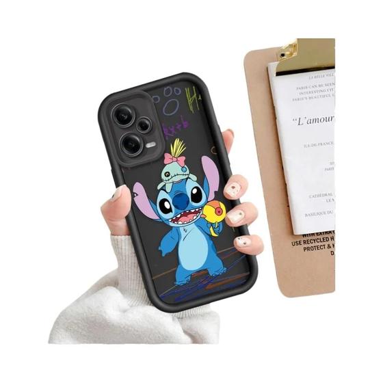 Imagem de Capa Macia Stitch Love Angle para Xiaomi Redmi Note e K50 - Compatível com 4G e 5G