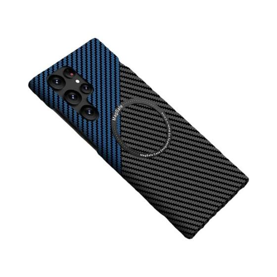 Capa Magnética de Fibra de Carbono para Samsung Galaxy S24/S23/S22/S21 Ultra - Anti-Choque Imagem de Capa Magnética de Fibra de Carbono para Samsung Galaxy S24/S23/S22/S21 Ultra - Anti-Choque