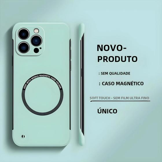 Imagem de Capa Magnética Ultrafina Fosca para iPhone 15 e 14 Pro - Compatível com MagSafe