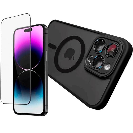 Imagem de Capa Magsafe Fosca Compatível Com iPhone 16 Pro + Pelicula 9D