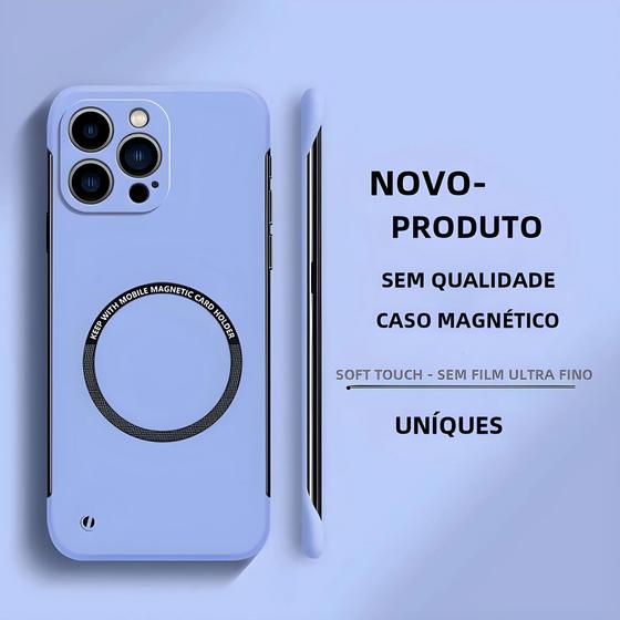 Imagem de Capa MagSafe Magnética Ultrafina para iPhone 15/14/13/12/11 - Design Fosco Sem Moldura