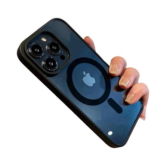 Imagem de Capa MagSafe Transparente para iPhone 15/14/13/12/11 - Carregamento Sem Fio e à Prova de Choques