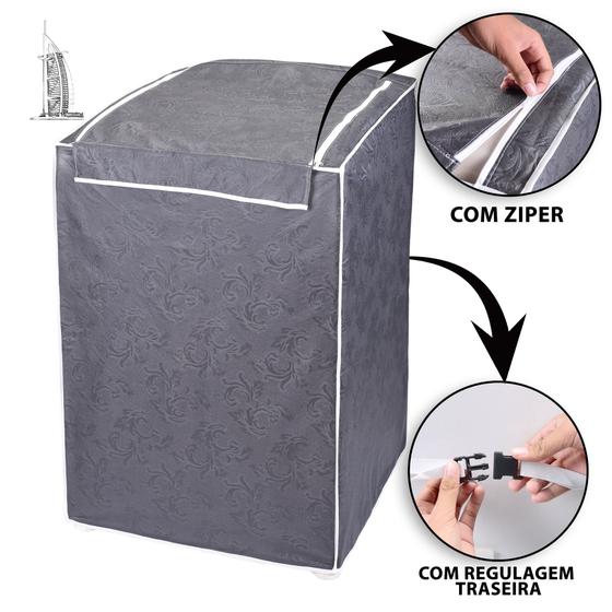 Capa Máquina De Lavar 10Kg 11Kg 11,5Kg e 12Kg BRASTEMP Com Zíper e Ajustável Menor preço em Capa Máquina De Lavar 10Kg 11Kg 11,5Kg e 12Kg BRASTEMP Com Zíper e Ajustável