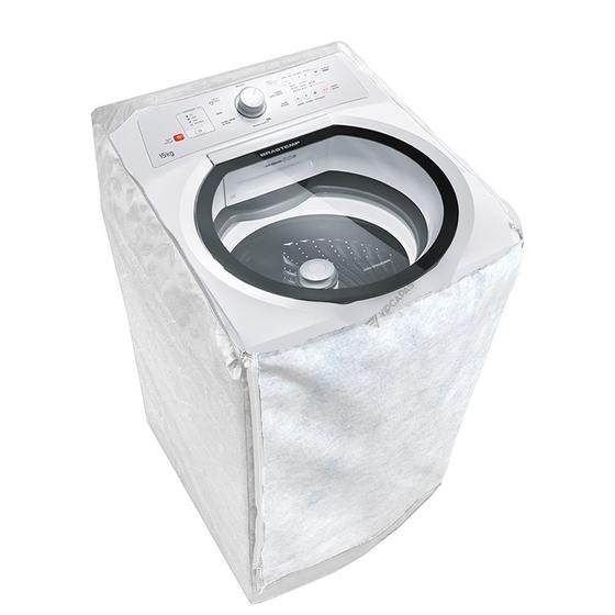 Capa Maquina de Lavar Brastemp 9kg Ziper Branca Menor preço em Capa Maquina de Lavar Brastemp 9kg Ziper Branca