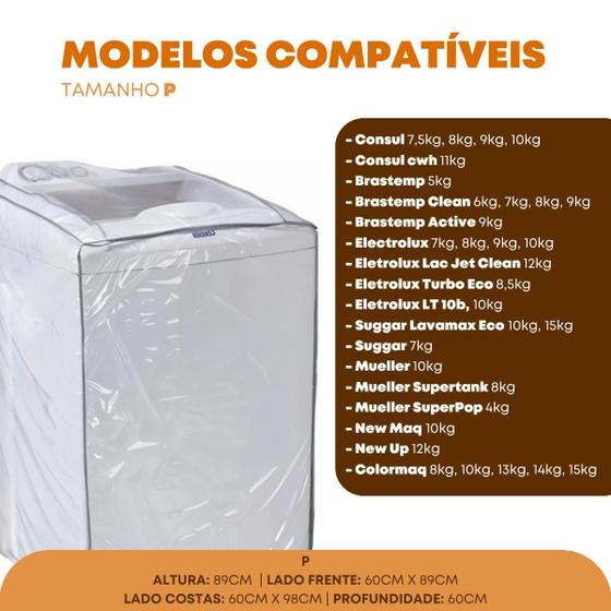 Imagem de Capa Máquina de Lavar Impermeável Transparente 8kg 9kg 10kg 11kg 12kg 13kg 14kg 15kg 16kg