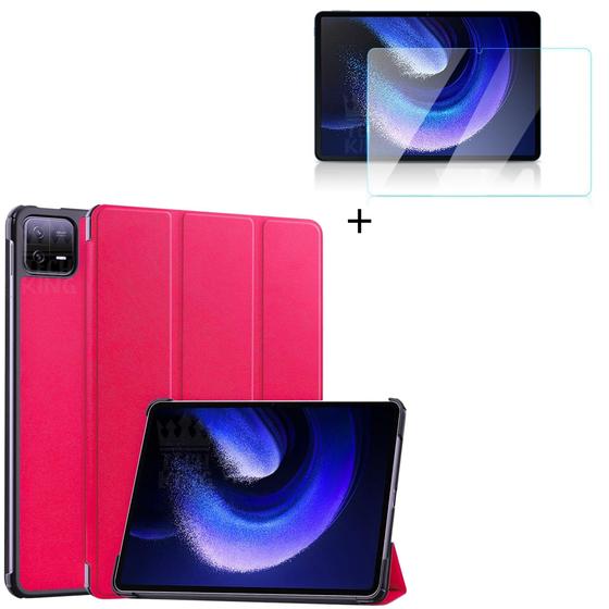 Imagem de Capa material sintético + Vidro 9h Para Xiaomi Pad 6 11" Pol.