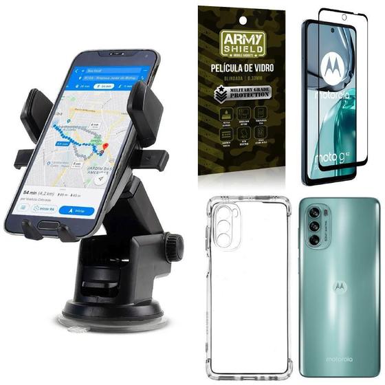 Imagem de Capa Moto G62 + Suporte Veicular Automático + Película 3D