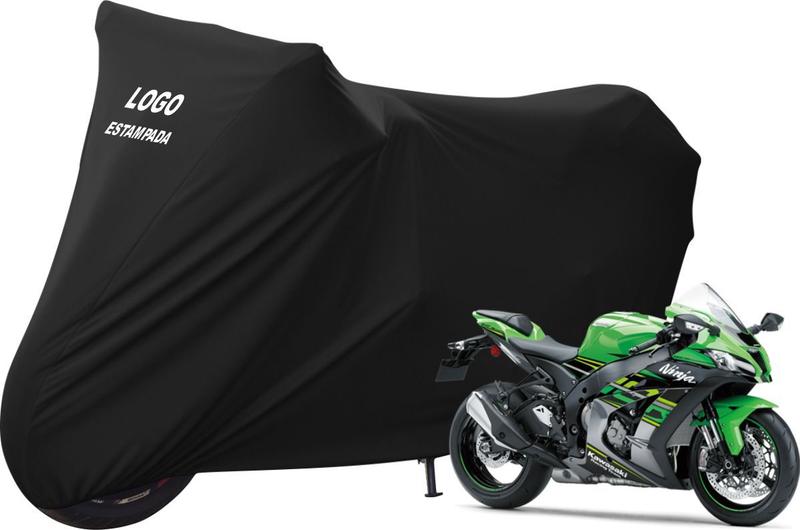 Imagem de Capa Moto Kawasaki Ninja Zx10 Zx6 Tecido Resistente Com Logo