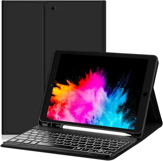 Imagem de Capa Novo iPad 7a e 8a Geração 10.2 WB com Teclado e Compart. para Pencil