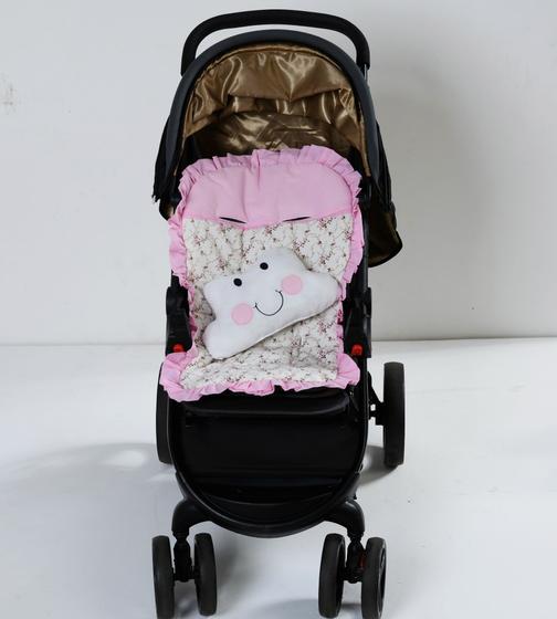 Capa p/ carrinho de bebê 100% algodão estampada Menor preço em Capa p/ carrinho de bebê 100% algodão estampada