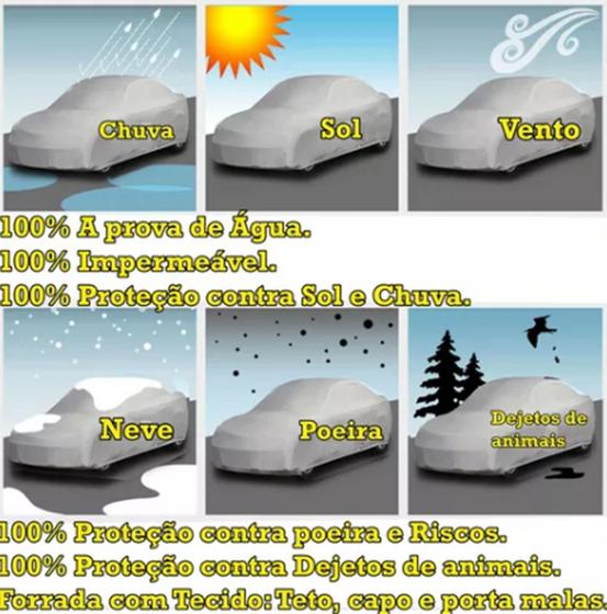 Imagem de Capa P Carro Forrada Grossa Impermeável Proteção Sol Chuva