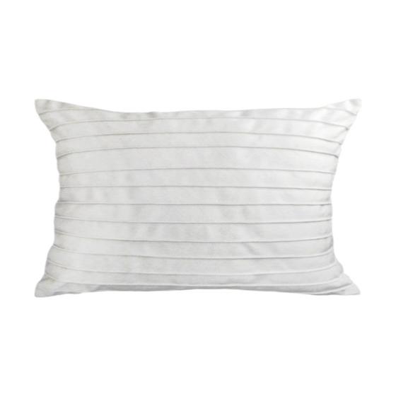 Imagem de Capa para Almofada Drapeada Line em Veludo Retangular 60x40 Branco