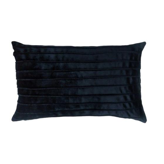 Imagem de Capa para Almofada Drapeada Line em Veludo Retangular Preto