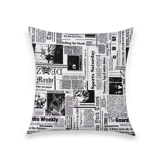 Capa para Almofada em Tecido Jacquard Estampado Jornal Menor preço em Capa para Almofada em Tecido Jacquard Estampado Jornal