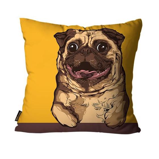 Imagem de Capa para Almofada Mdecore Pug Mostarda