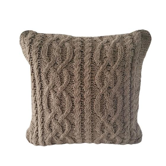 Imagem de Capa para Almofada Tricot Chenile 45x45cm Khaki Rozac