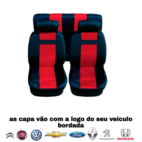 Imagem de capa para banco automotivo em tecido nylon cor vermelho para celta 2006