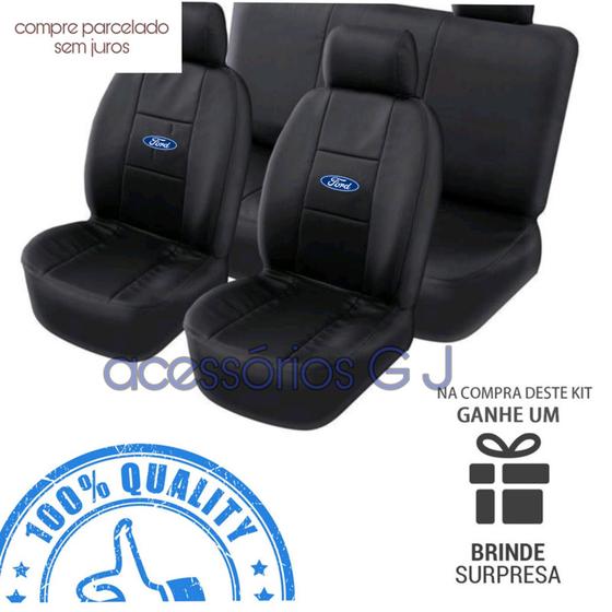 Imagem de capa para banco completo em couro preto para p DELREY 81A96