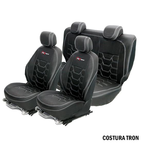 Capa para Banco de Couro Costura Tron Fiat Cronos 2020 Encosto traseiro Inteiro Menor preço em Capa para Banco de Couro Costura Tron Fiat Cronos 2020 Encosto traseiro Inteiro