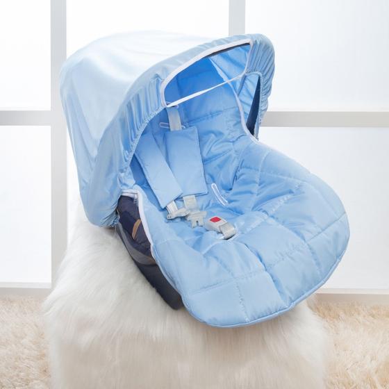 Imagem de Capa para Bebê Conforto com Capota Solar 4 peças Azul